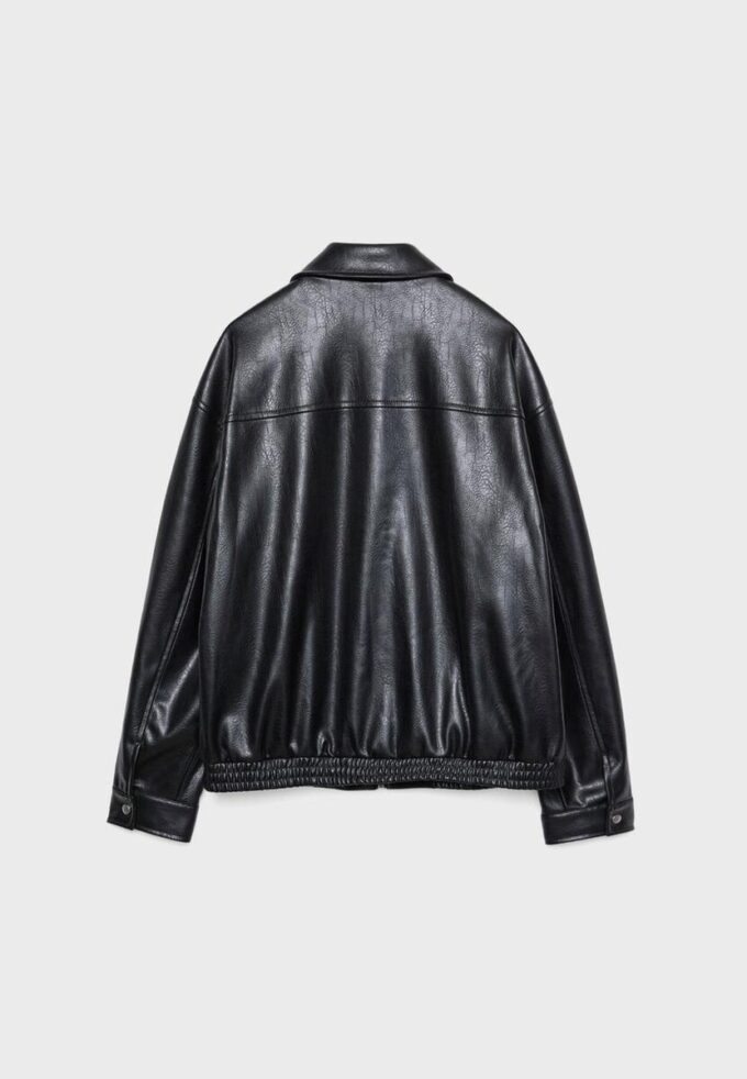 Jachetă oversize cu efect de piele Jachetă oversize cu efect de piele