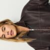 Jachetă oversize cu efect de piele spălată Jachetă oversize cu efect de piele spălată