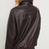 Jachetă oversize cu efect de piele spălată Jachetă oversize cu efect de piele spălată