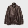 Jachetă oversize din imitație de piele cu revere Jachetă oversize din imitație de piele cu revere