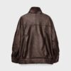 Jachetă oversize din imitație de piele cu revere Jachetă oversize din imitație de piele cu revere