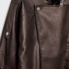 Jachetă oversize din imitație de piele cu revere Jachetă oversize din imitație de piele cu revere