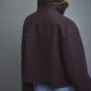 Jachetă Soft-Touch cu guler înalt și croi încrucișat, cu textură moale Jachetă Soft-Touch cu guler înalt și croi încrucișat, cu textură moale