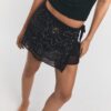 Mini-Skort brodată, cu drapaj Mini-Skort brodată, cu drapaj