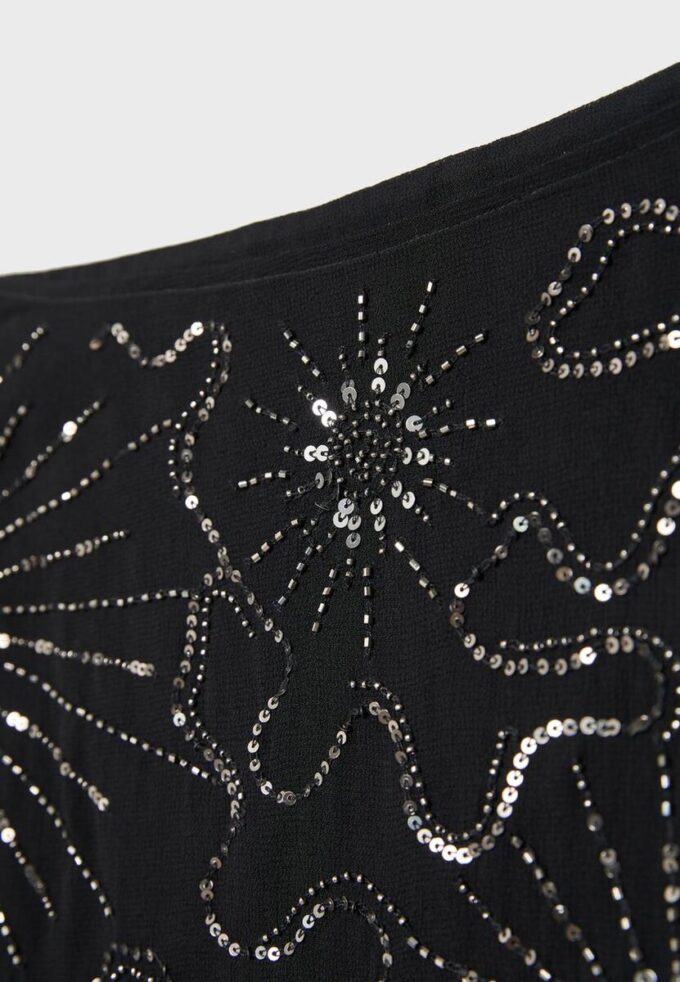 Mini-Skort brodată, cu drapaj Mini-Skort brodată, cu drapaj