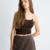 Mini-Skort din imitație de piele de căprioară Mini-Skort din imitație de piele de căprioară