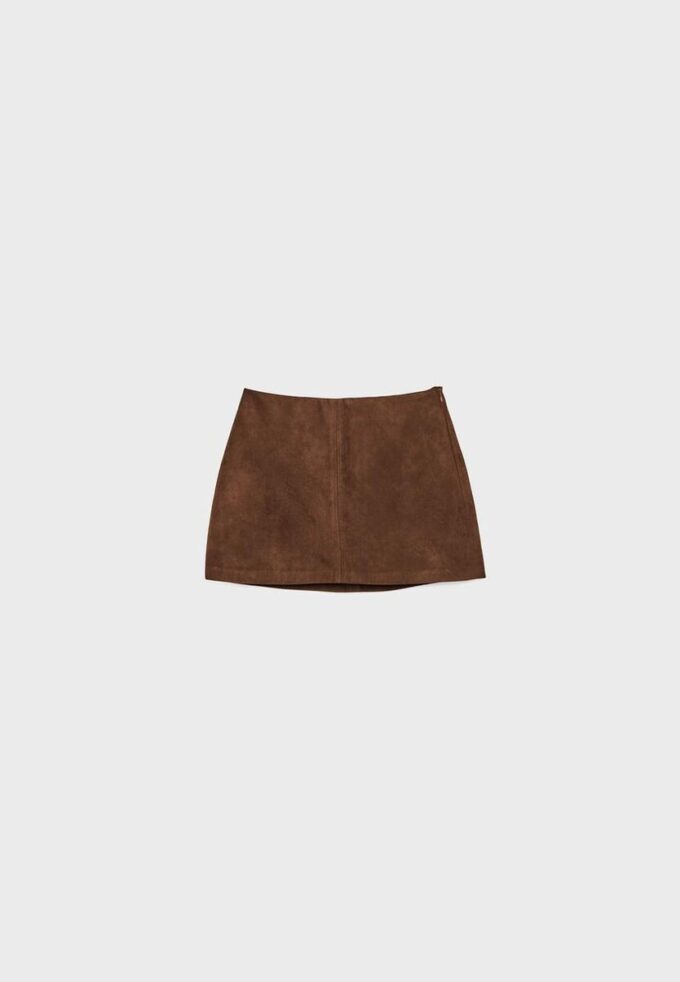 Mini-Skort din imitație de piele de căprioară Mini-Skort din imitație de piele de căprioară