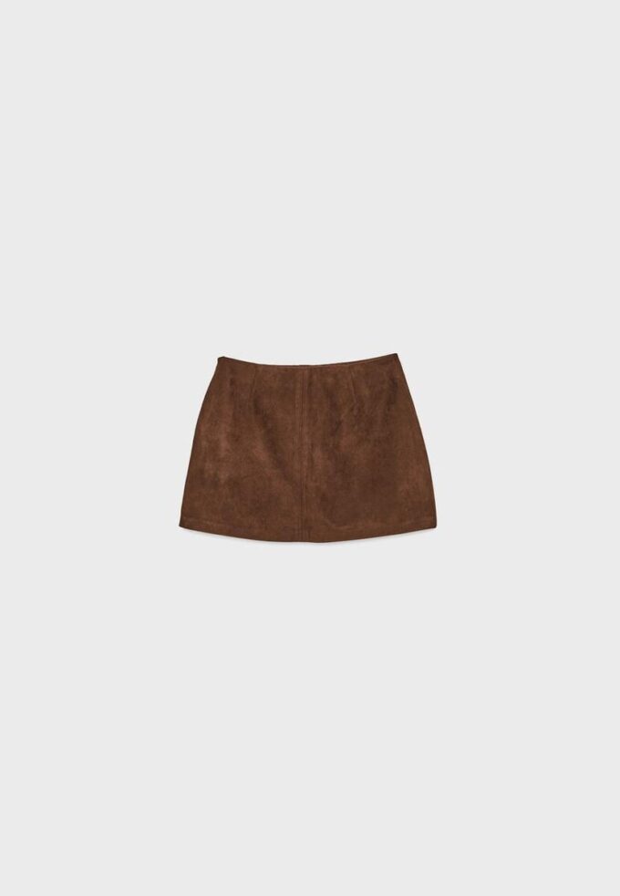 Mini-Skort din imitație de piele de căprioară Mini-Skort din imitație de piele de căprioară
