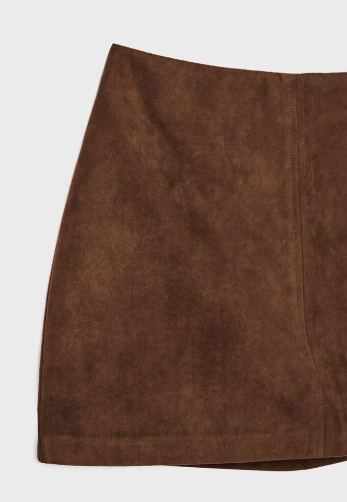 Mini-Skort din imitație de piele de căprioară Mini-Skort din imitație de piele de căprioară