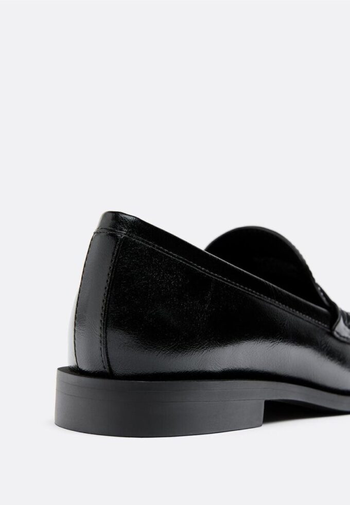 Mocasini negri cu efect de piele Mocasini negri cu efect de piele