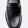 Mocasini negri cu efect de piele Mocasini negri cu efect de piele