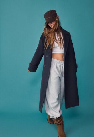 Palton lung Oversize, Soft-Touch