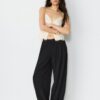 Pantaloni Balloon Fit, cu croială elegantă, largă