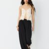 Pantaloni Balloon Fit, cu croială elegantă, largă