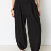 Pantaloni Balloon Fit, cu croială elegantă, largă