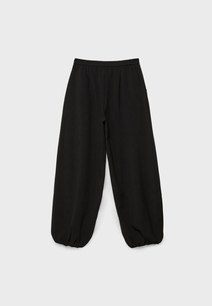 Pantaloni Balloon Fit, cu croială elegantă, largă