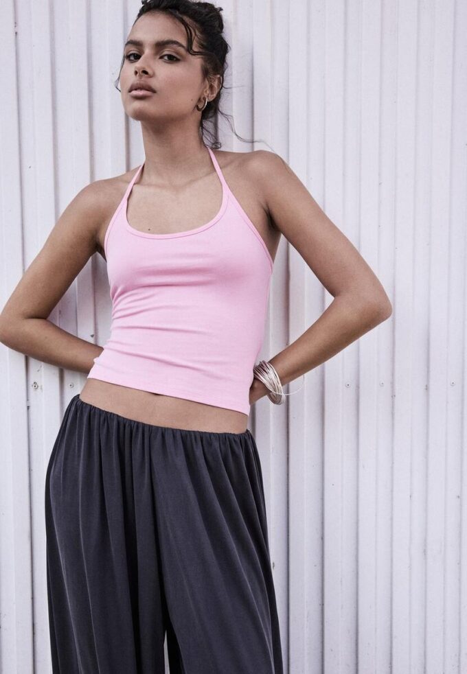 Pantaloni balon fluizi Soft-Touch, cu textură moale Pantaloni balon fluizi Soft-Touch, cu textură moale