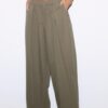 Pantaloni Barrel din poplin cu opritoare