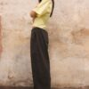 Pantaloni Barrel din poplin cu opritoare