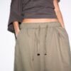 Pantaloni Barrel din poplin cu opritoare