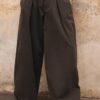 Pantaloni Barrel din poplin cu opritoare