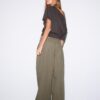 Pantaloni Barrel din poplin cu opritoare