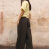 Pantaloni Barrel din poplin cu opritoare