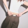Pantaloni Barrel din poplin cu opritoare