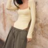 Pantaloni Barrel din poplin cu opritoare