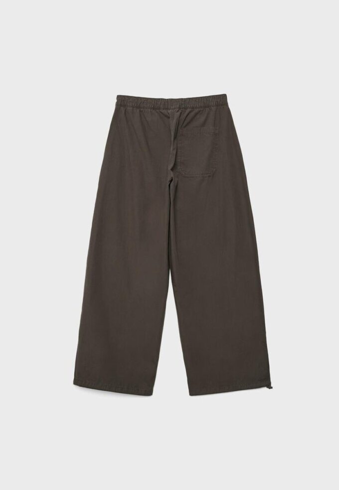 Pantaloni Barrel din poplin cu opritoare