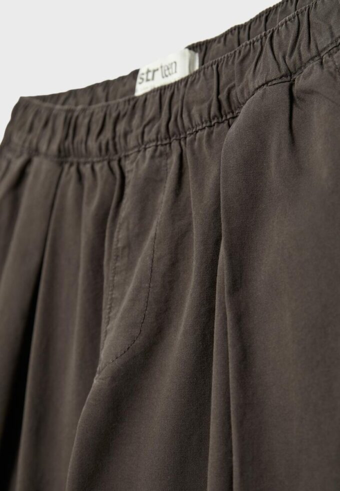 Pantaloni Barrel din poplin cu opritoare