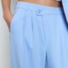 Pantaloni casual eleganți cu dungi și talie încrucișată