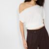 Pantaloni casual eleganți cu dungi și talie încrucișată