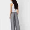 Pantaloni casual eleganți cu dungi și talie încrucișată