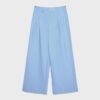 Pantaloni casual eleganți cu dungi și talie încrucișată
