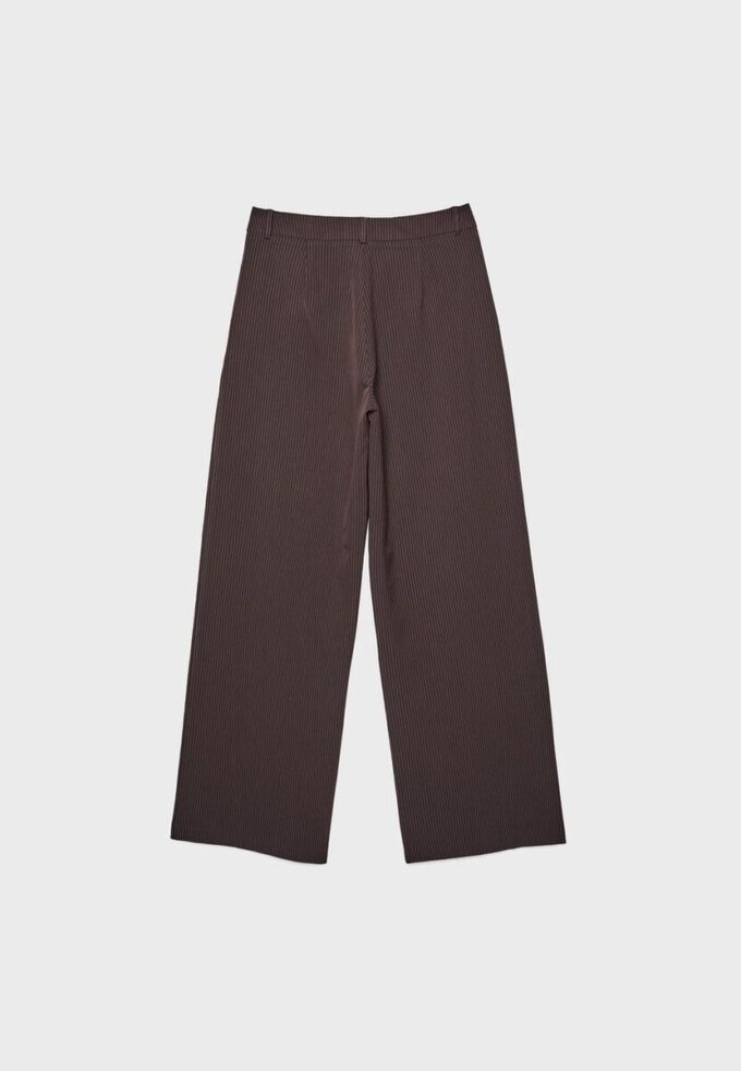 Pantaloni casual eleganți cu dungi și talie încrucișată