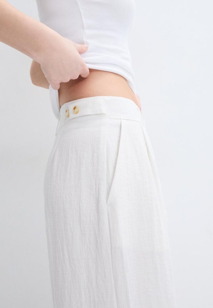 Pantaloni cu croi larg și talie ajustabilă Pantaloni cu croi larg și talie ajustabilă