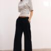Pantaloni cu efect de in, cu șnur Pantaloni cu efect de in, cu șnur