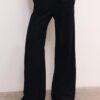 Pantaloni cu efect de in, cu șnur Pantaloni cu efect de in, cu șnur
