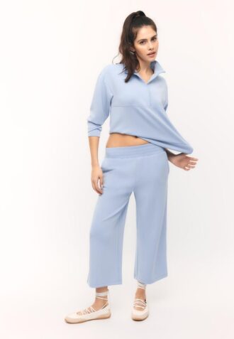 Pantaloni Culotte cu textură moale