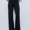 Pantaloni din plasă cu talie pliată Pantaloni din plasă cu talie pliată