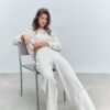 Pantaloni din tricot cu detalii de cusături Pantaloni din tricot cu detalii de cusături