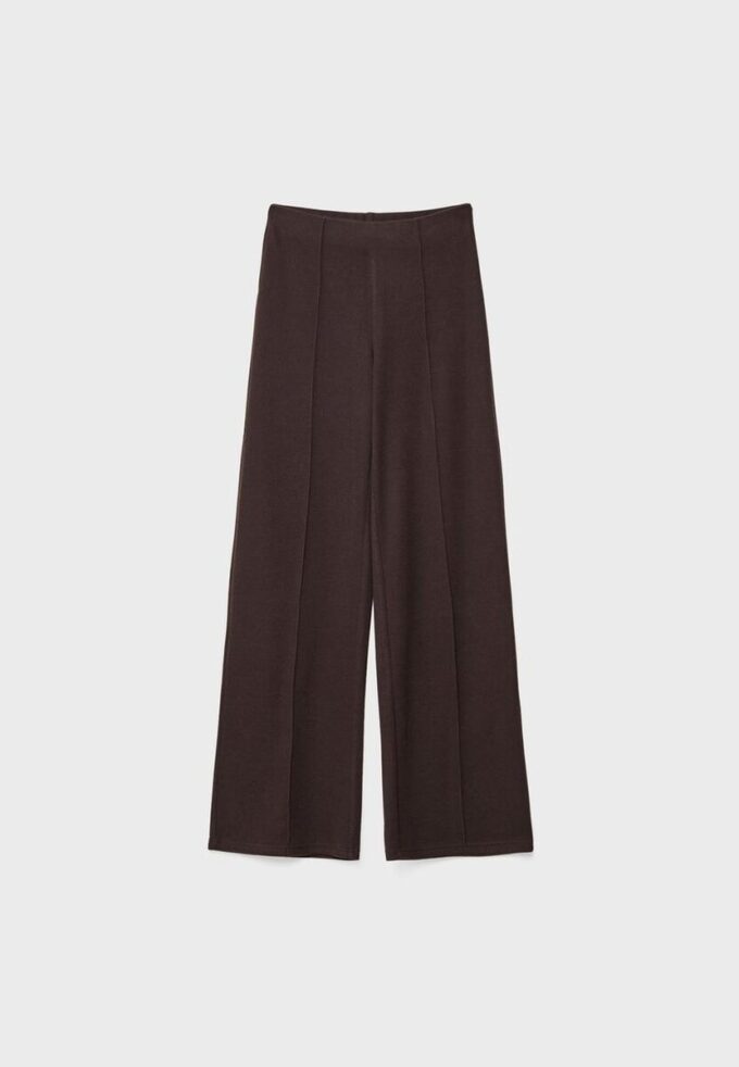 Pantaloni din tricot cu detalii de cusături Pantaloni din tricot cu detalii de cusături
