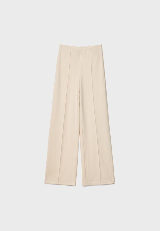 Pantaloni din tricot cu detalii de cusături Pantaloni din tricot cu detalii de cusături