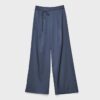 Pantaloni fluizi cu efect de șifonare și cordon Pantaloni fluizi cu efect de șifonare și cordon