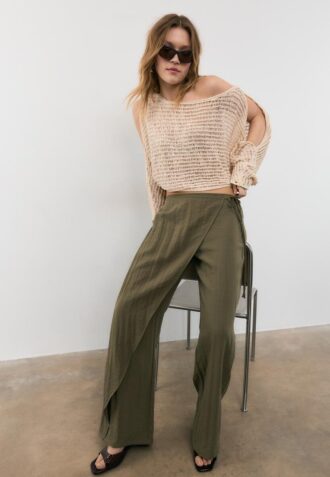 Pantaloni fluizi cu înfășurare Pantaloni fluizi cu înfășurare