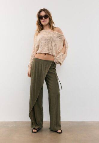 Pantaloni fluizi cu înfășurare Pantaloni fluizi cu înfășurare