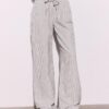 Pantaloni fluizi din amestec de in cu dungi Pantaloni fluizi din amestec de in cu dungi