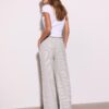 Pantaloni fluizi din amestec de in cu dungi Pantaloni fluizi din amestec de in cu dungi