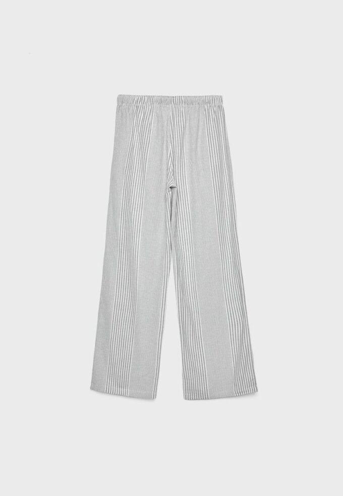 Pantaloni fluizi din amestec de in cu dungi Pantaloni fluizi din amestec de in cu dungi